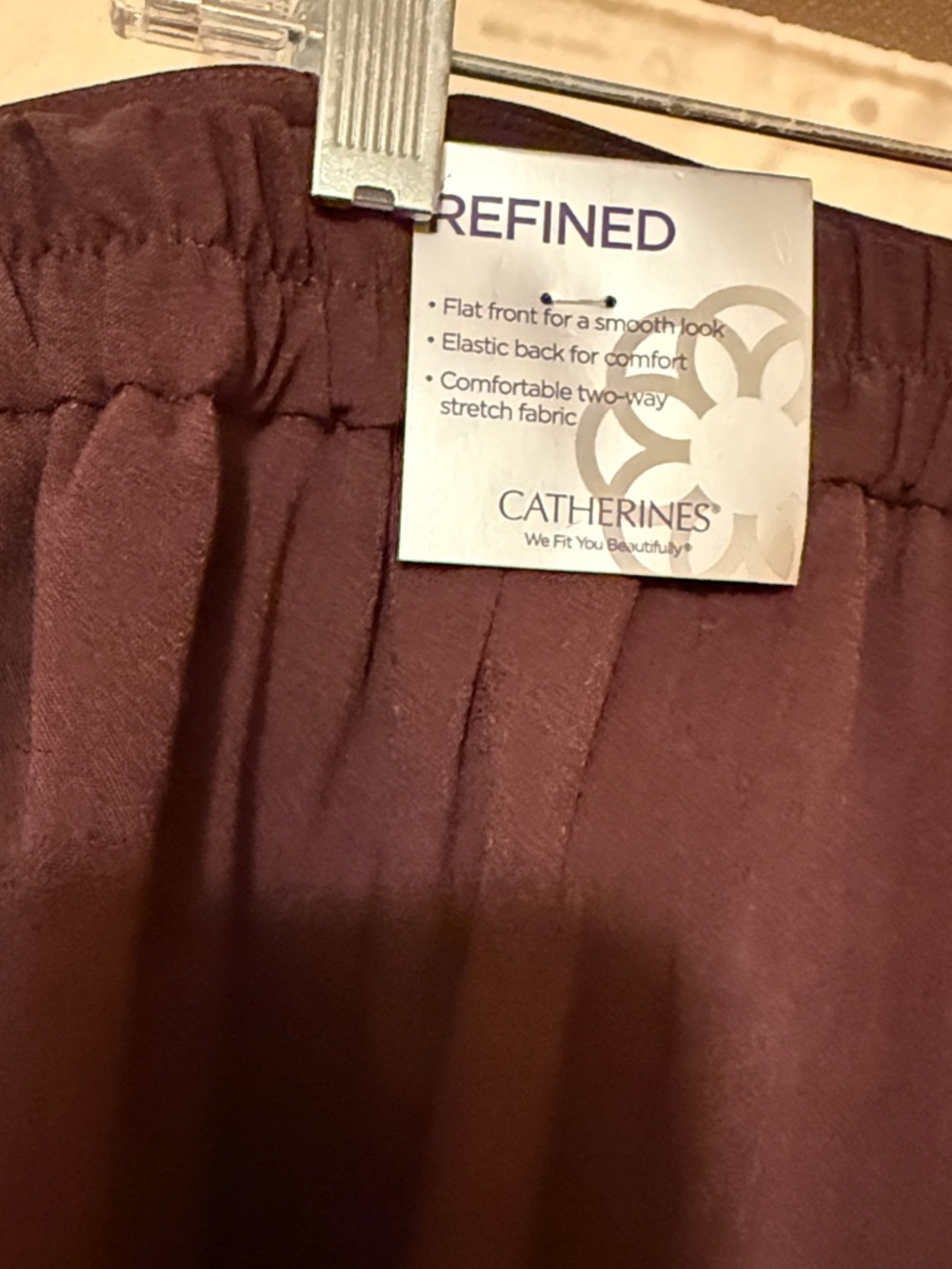 Catherines Dark Brown Pull-On Straight Leg Trousers - Picture 4 of 5